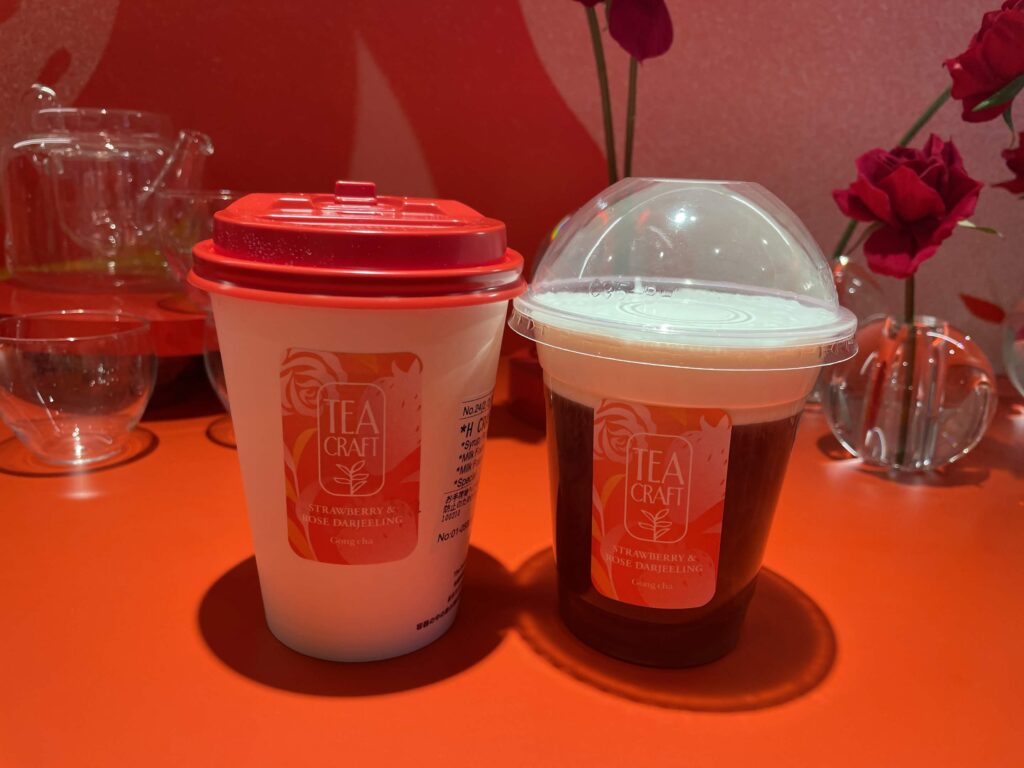 ゴンチャ TEACRAFT ストロベリー&ローズ ダージリン ミルフォティー ホット アイス