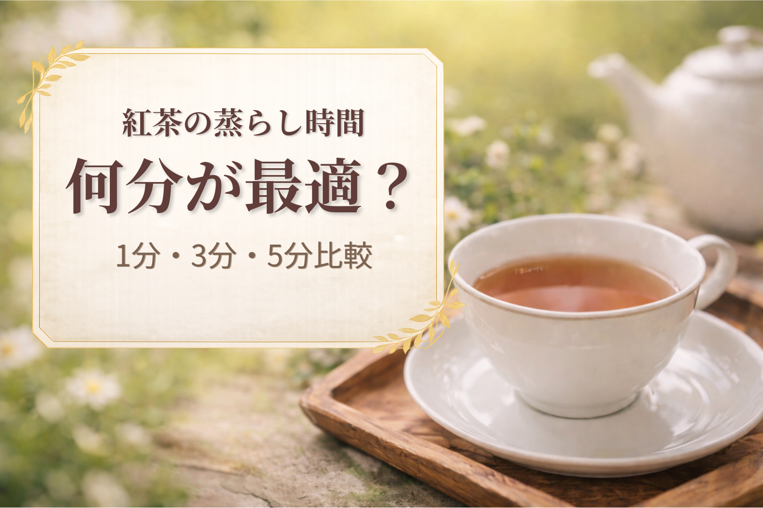 紅茶の蒸らし時間は何分が最適なんでしょうか。 1分・3分・5分で比較しました。