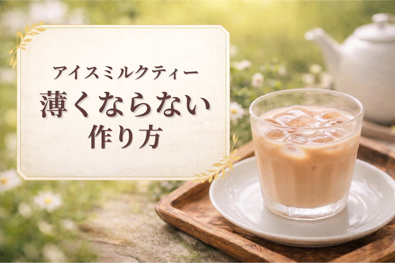 アイスミルクティーの作り方｜薄くならないコツを解説する記事のアイキャッチ画像