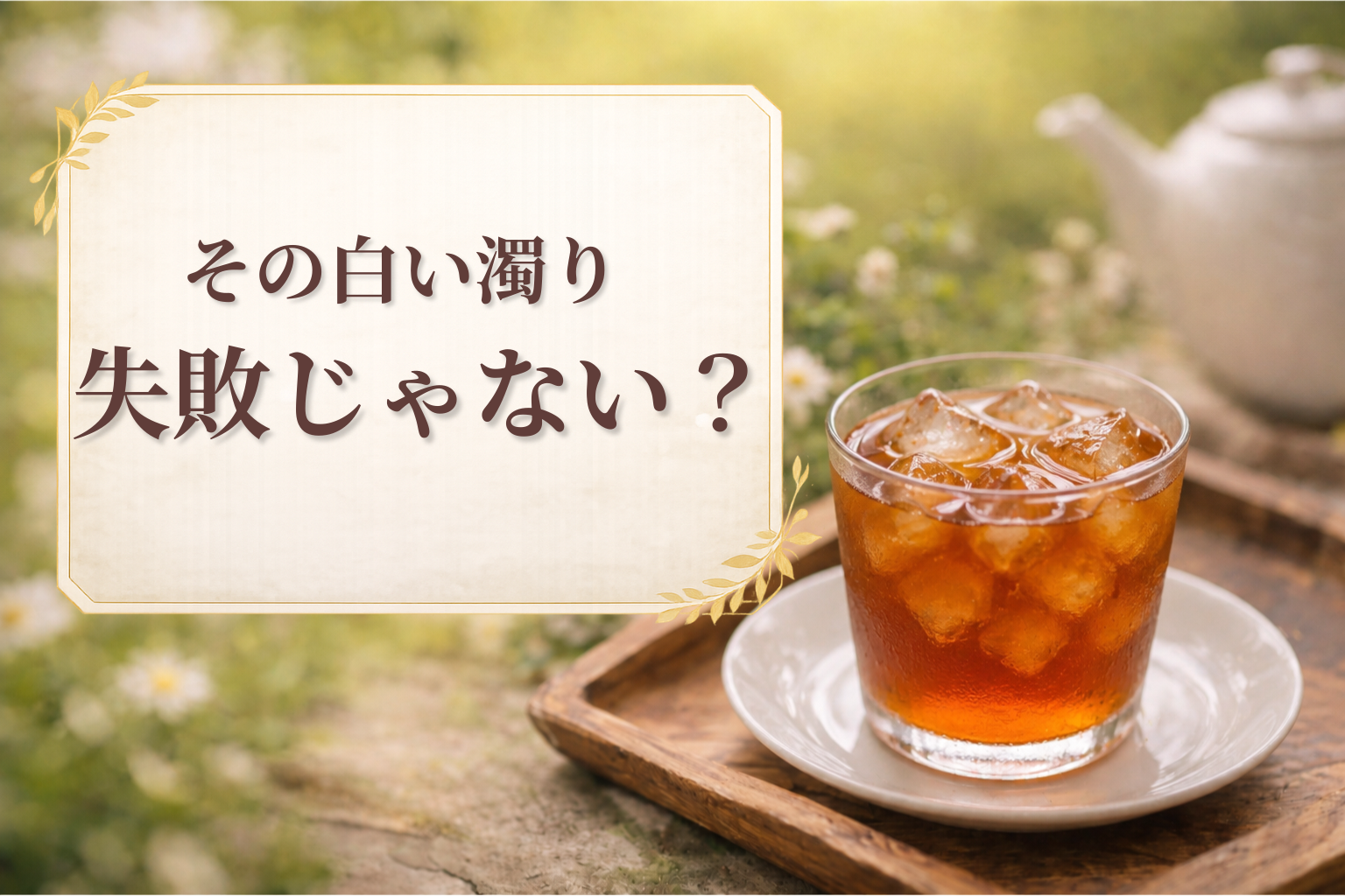 グラスに入ったアイスティーとクリームダウン解説記事のアイキャッチ
