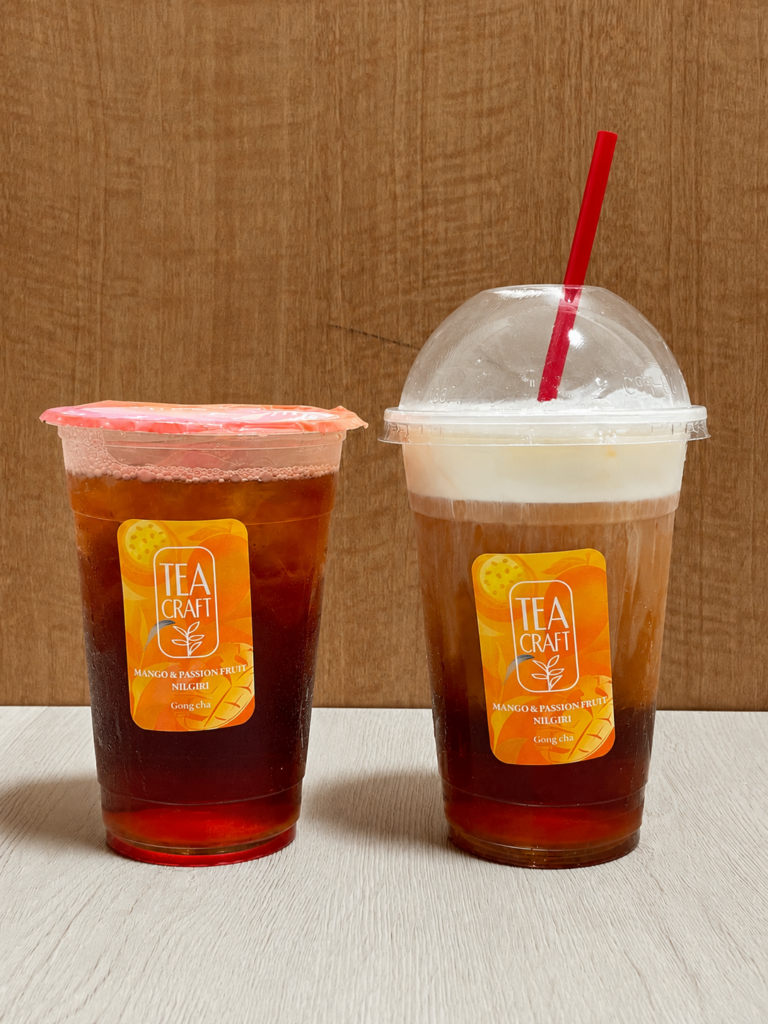 ゴンチャ TEACRAFT 第3弾 マンゴー&パッションニルギリ紅茶のストレートティーとミルフォティー